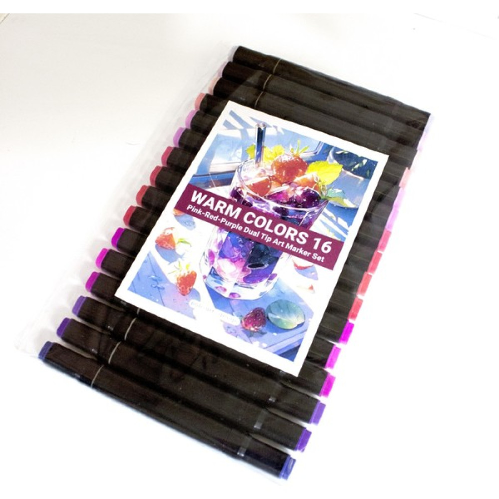 Poli Art Design Marker Set 16’lı Pembe Kırmızı Mor Tonlar Sanatsal Malzemeler Fiyatı
