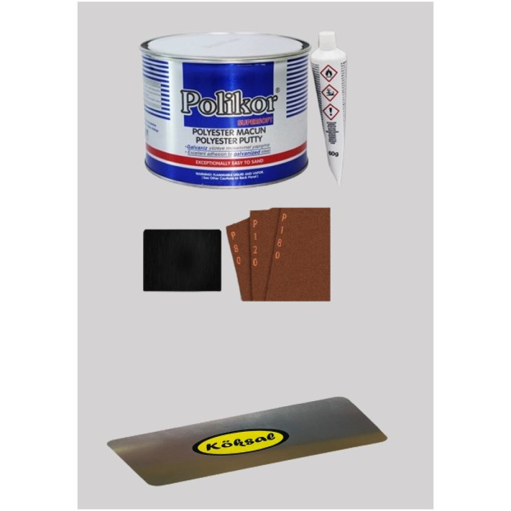 Polikor Polyester (Çelik) Macun Seti 450 gr Oto Bakım & Temizlik Ürünleri Fiyatı
