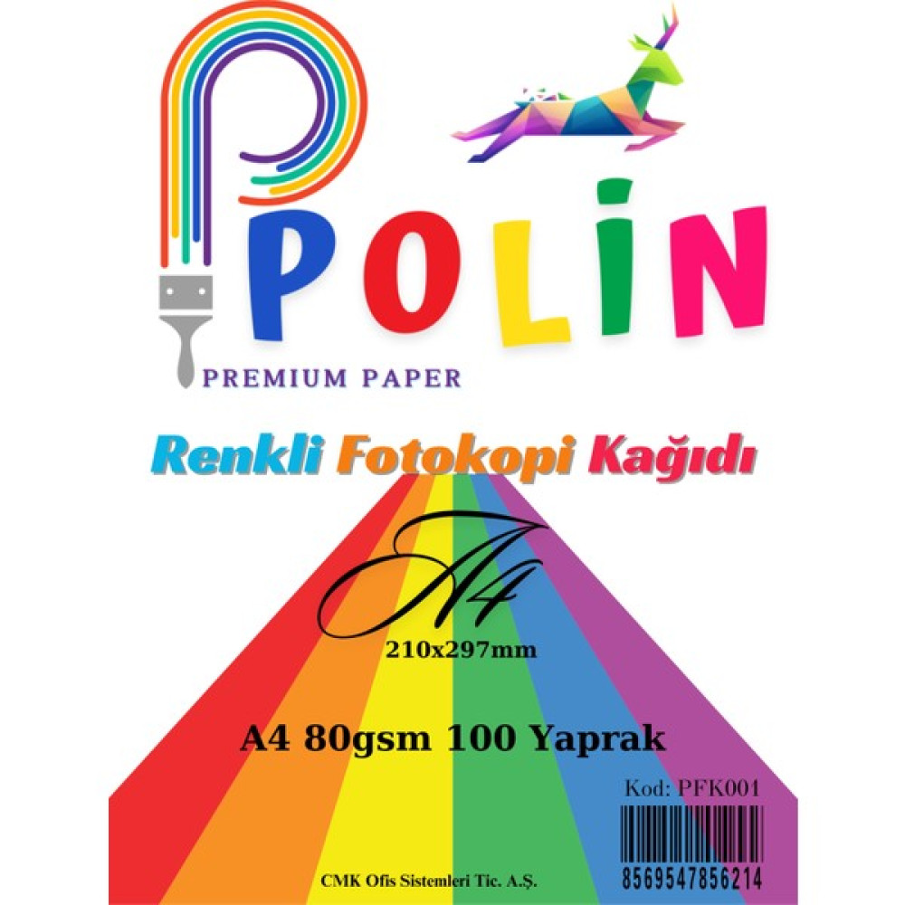 Polin A4 80GR Renkli Fotokopi Kağıdı 10 Renk 100'LÜ Paket Fotokopi Kağıdı Fiyatı