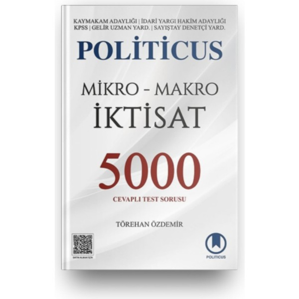 Politicus Yayınları Politicus Iktisat Soru Bankası 5000 Test Sorusu -Törehan Özdemir Ders Sınav Kitapları Fiyatı