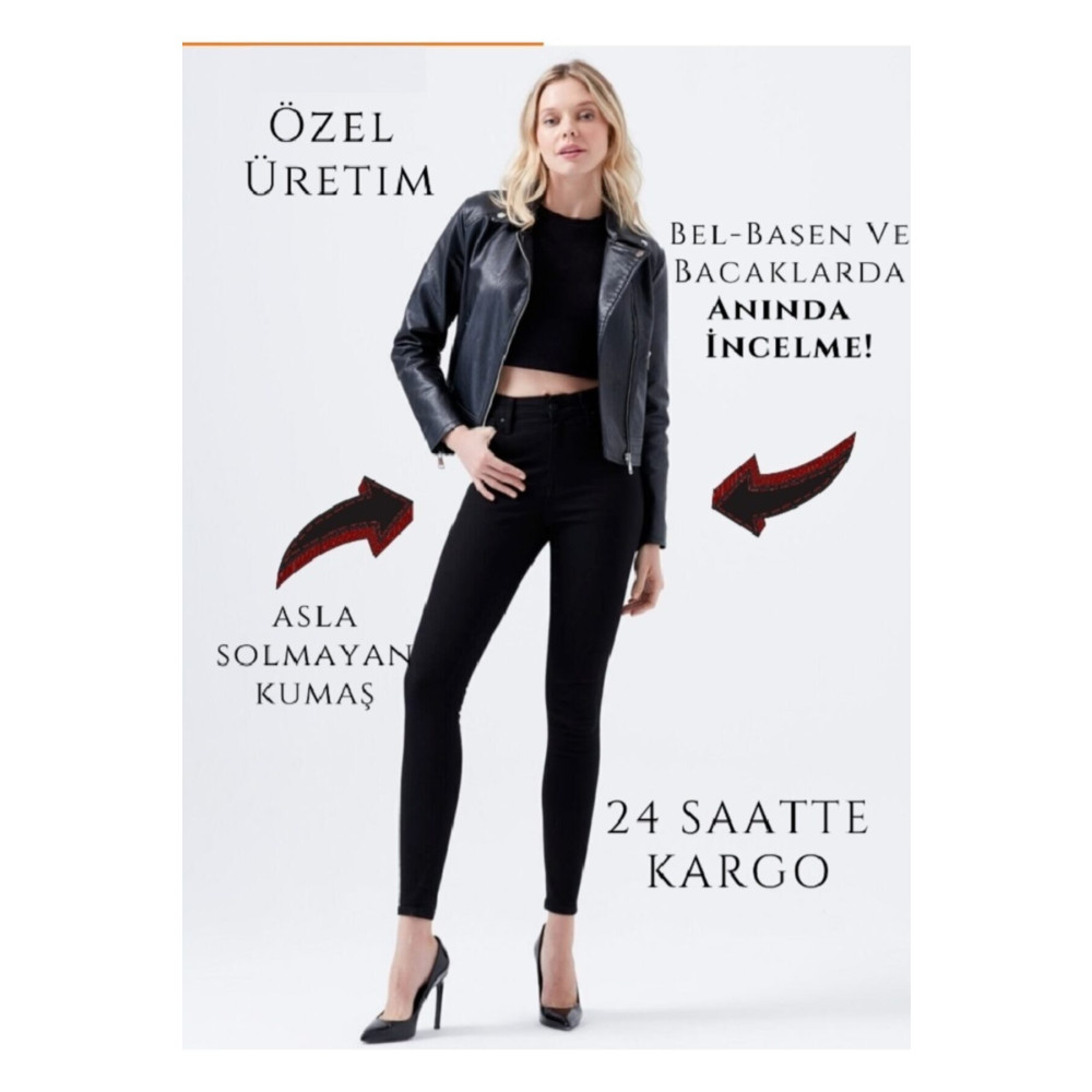 polle Simsiyah E.x.t.r.a Black Skinny Jeans Kot Solmaz Toparlayıcı Okul Pantolonu 32 Beden Bayan Jeans / Kot Pantolon Fiyatı