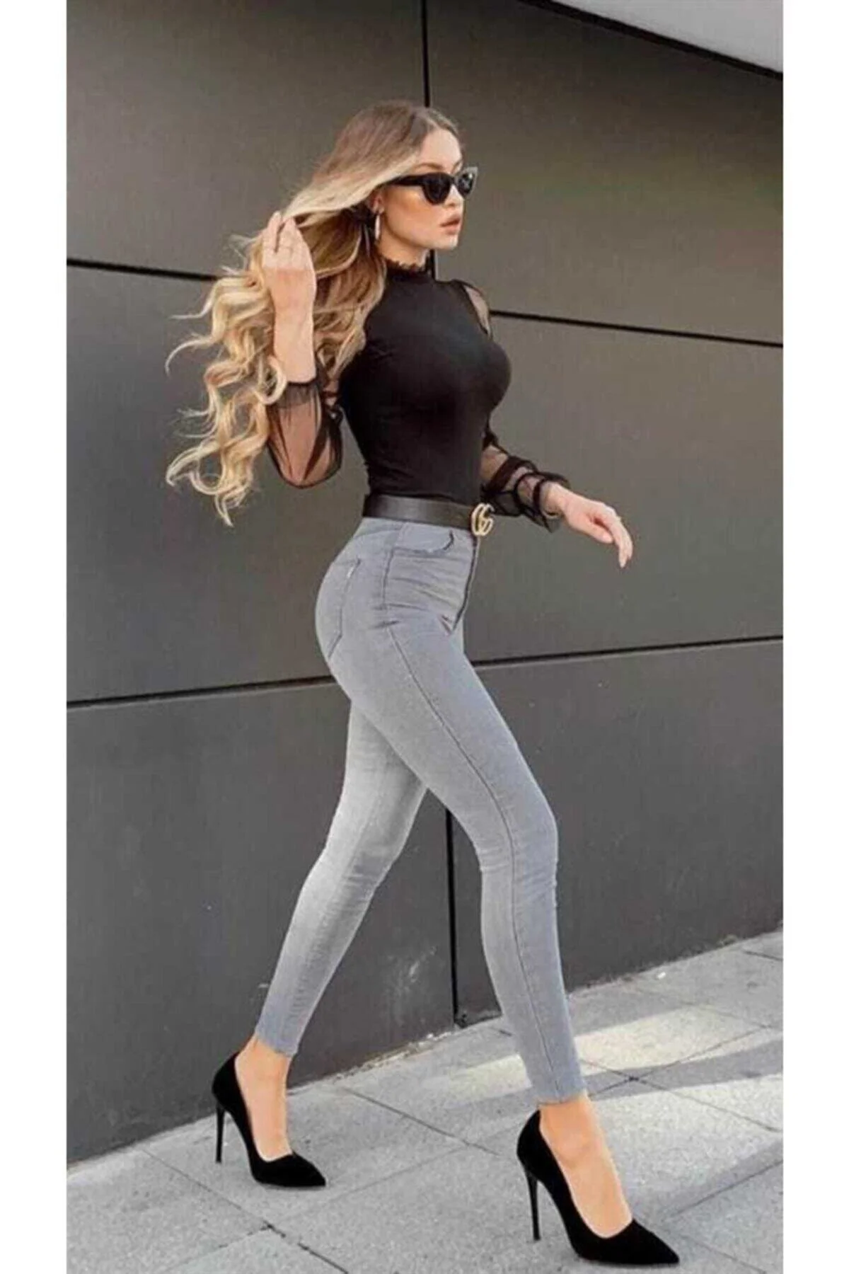 polle Süper Skinny Gri Yüksek Bel Pantolon S.ı.m.s.ı.k.ı Yüksek Bel 29 Beden" Bayan Jeans / Kot Pantolon Fiyatı
