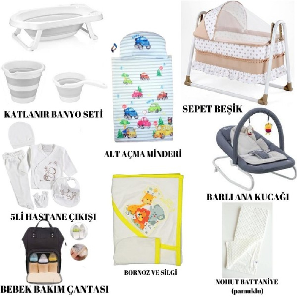 Polly Baby Baby Home Beşik Ana Kucağı Katlanır Banyo Seti Alt Açma Bornoz Hastane Çıkışı Çanta - Krem Beşik Fiyatı