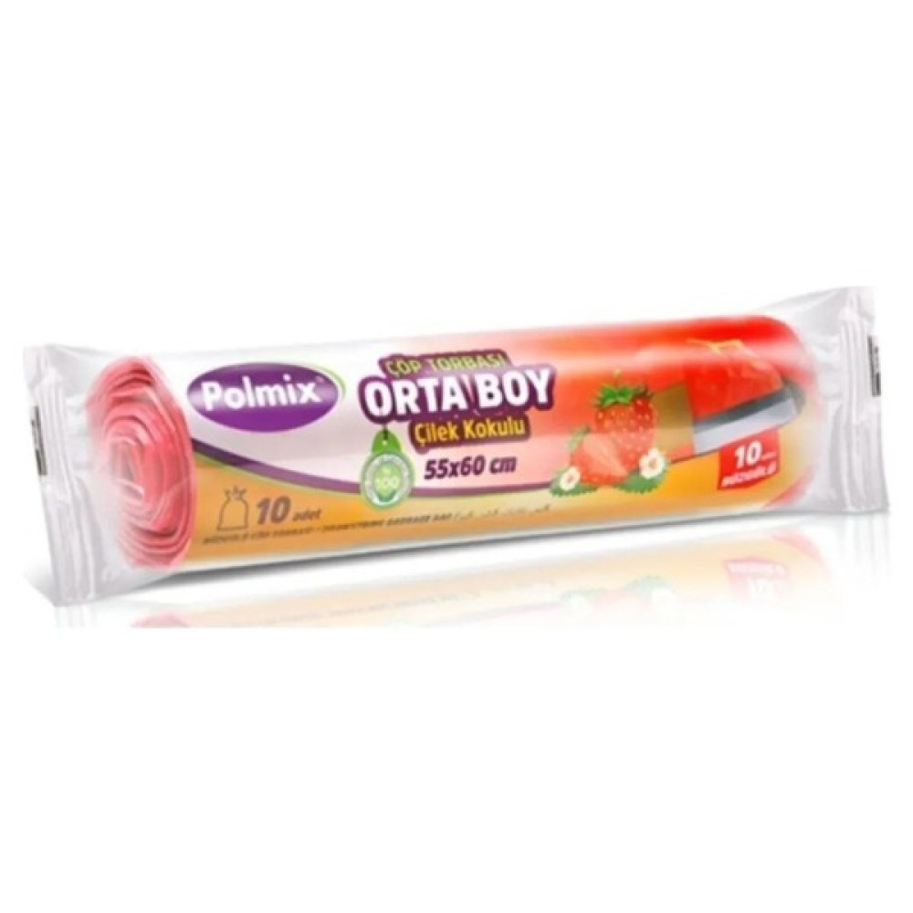Polmix Büzgülü Orta Boy Çöp Torbası Çilek Kokulu Çöp Poşetleri Fiyatı