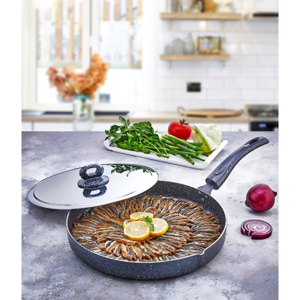 Polo Chef Çupra Granit 28 cm. Balık Tavası - 28 cm - Siyah Tavalar Fiyatı