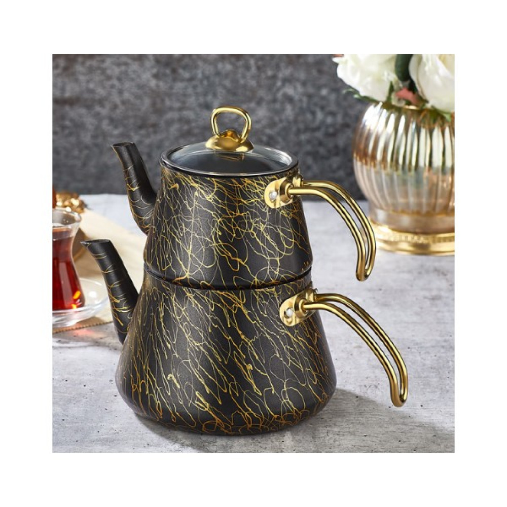 Polo Chef Elegance Granit Mega Boy Çaydanlık üst demlik: 1,30 lt. Alt demlik : 2,40 lt Çay / Çaydanlık Setleri Fiyatı