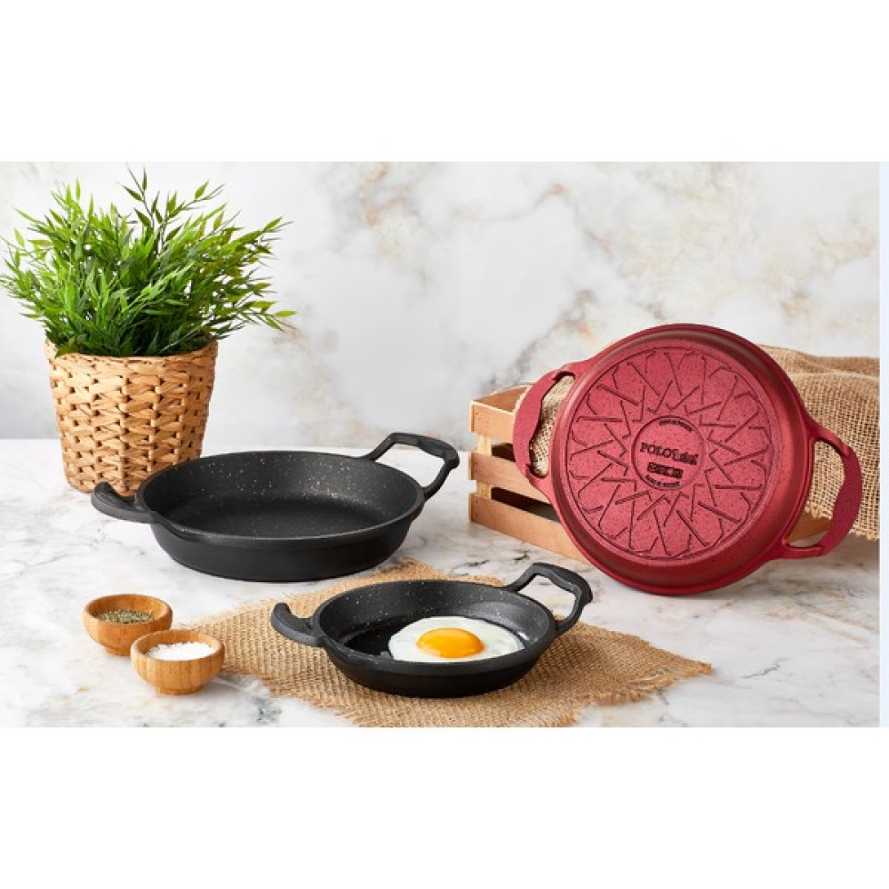 Polo Chef Iron Döküm Granit Ezme Sahan Yumurta Omlet Tavası 20cm Tavalar Fiyatı