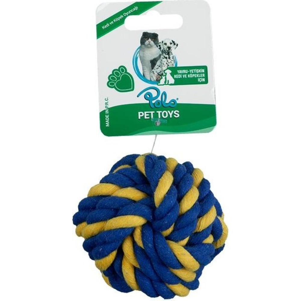 Polo. Köpek Oyuncağı Ipli Top 7,5 cm - Mavi Evcil Hayvan Ürünleri Fiyatı