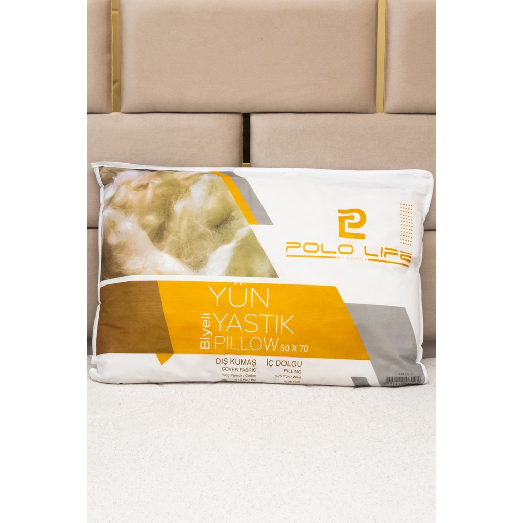 Polo Life Doğal Yün Dolgulu Yastık 50x70 cm 850+ gr – Ortopedik,Terletmez,Antibakteriyel - 50 x 70 cm - Beyaz Yastık Kılıfı Fiyatı