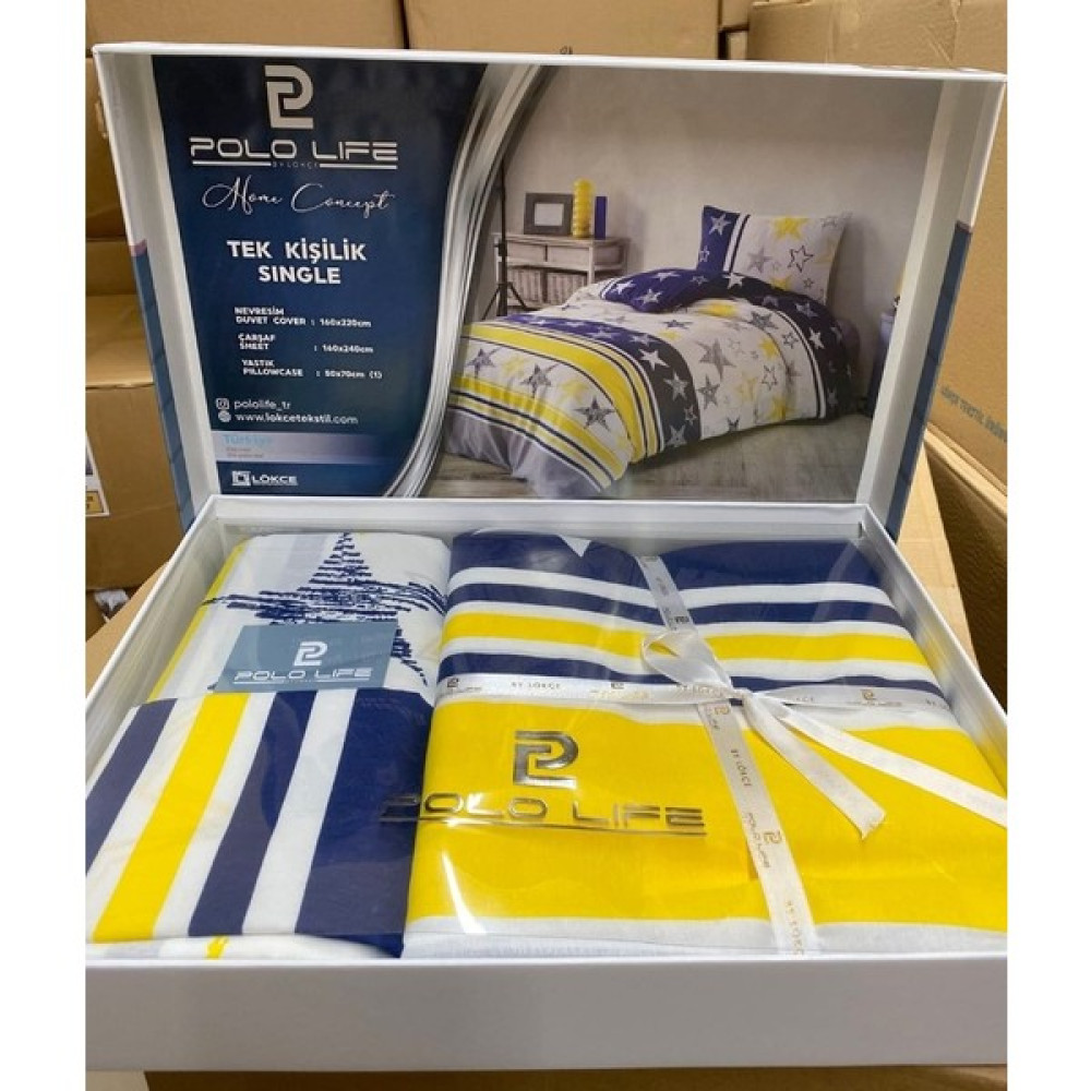 Polo Life Lüks Tek Kişilik Nevresim Takımı-Fb Sarı Lacivert - 160 x 220 cm - Sarı - Kırmızı Nevresim Takımı Fiyatı