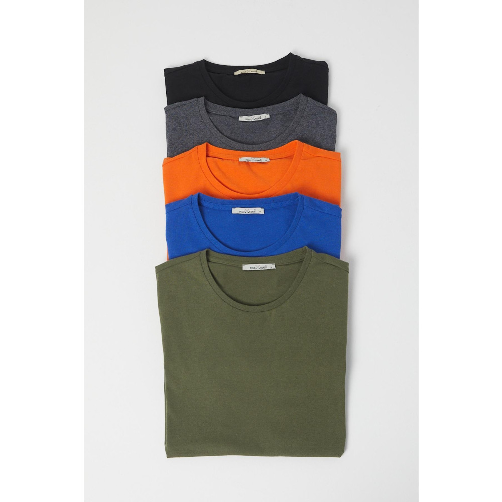 Polo State Erkek Bisiklet Yaka Regular Kalıp 5li T-shirt Paketi S Beden Bayan T-shirt Fiyatı