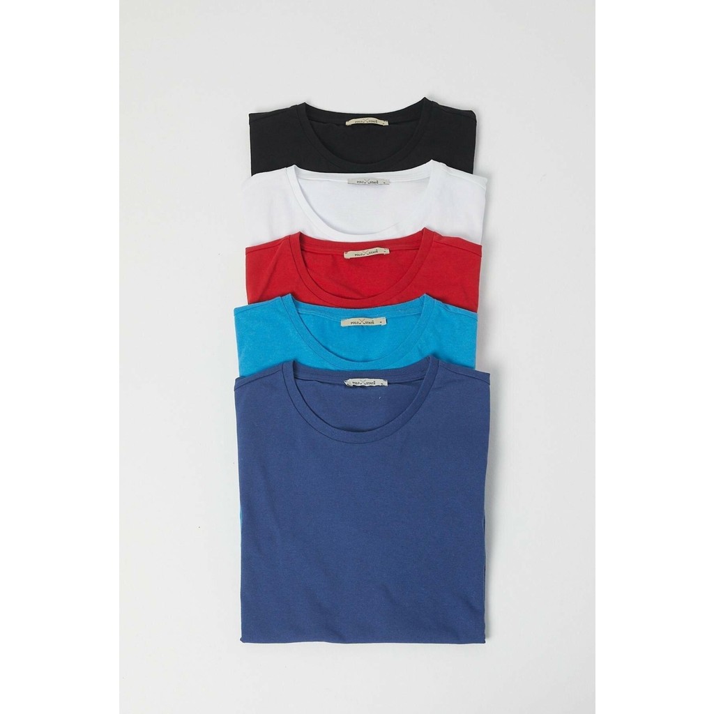 Polo State Erkek Çok Renkli Büyük Beden Bisiklet Yaka 5li Tişört Paketi Kırmızı Erkek T-shirt Fiyatı