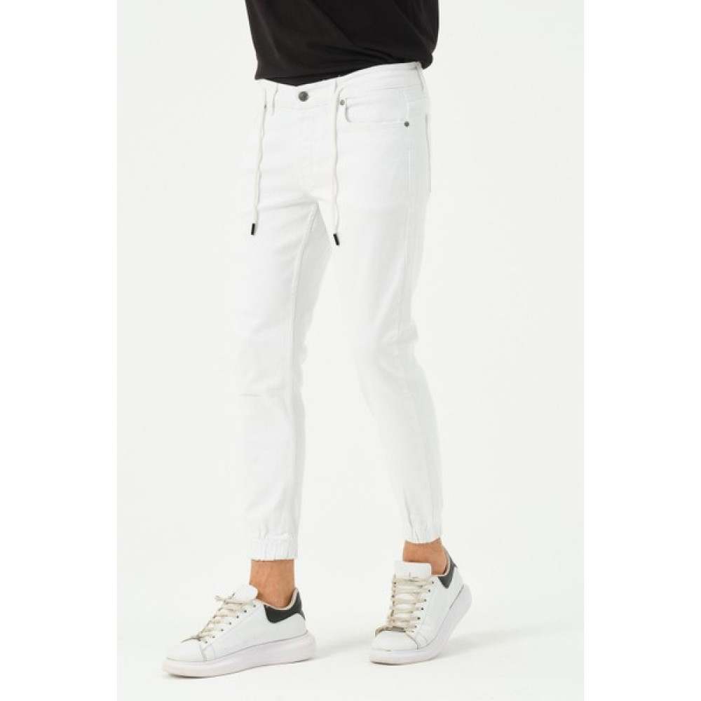 Polo State Erkek Paça Lastikli Jogger Kot Pantolon Beyaz Erkek Jeans / Kot Pantolon Fiyatı