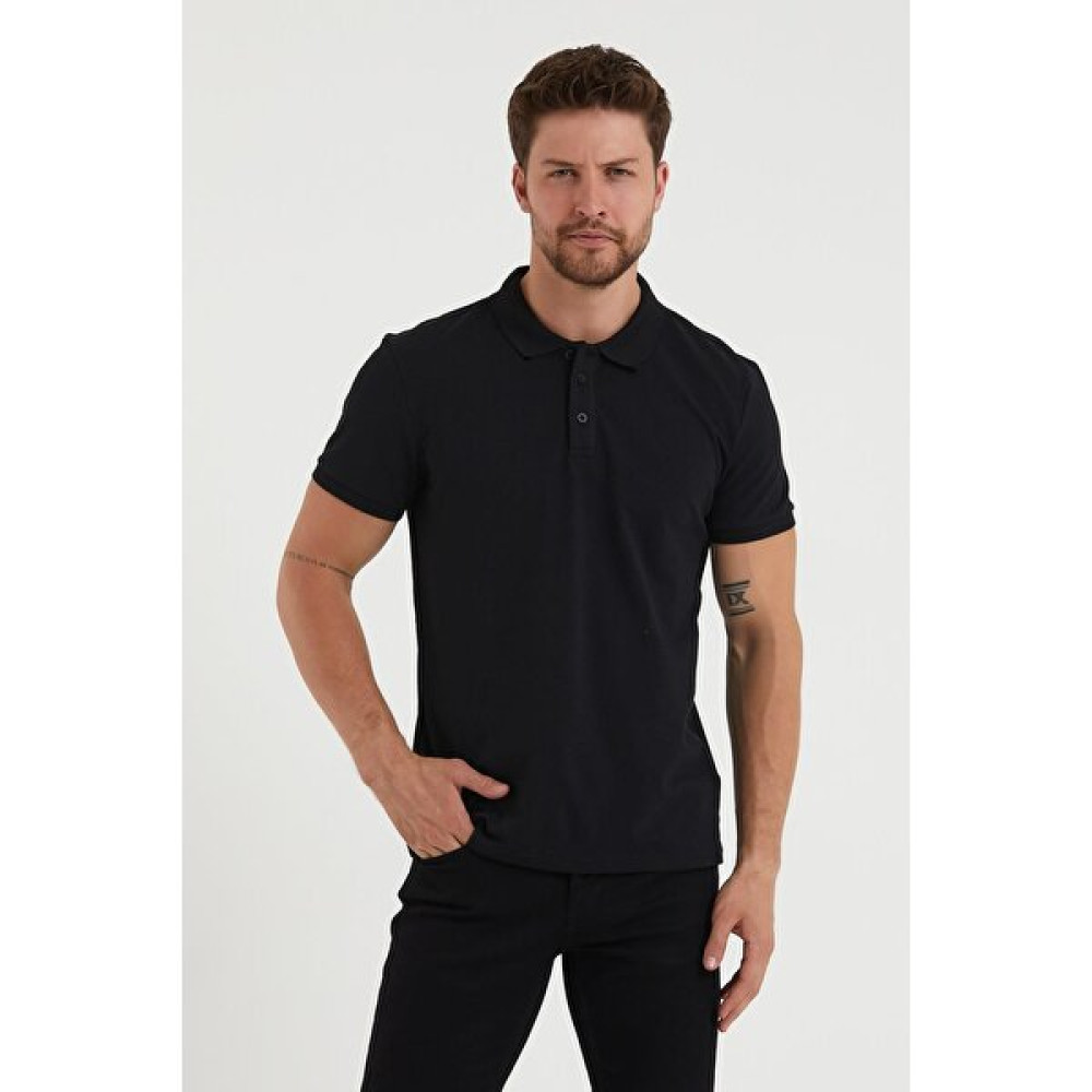 Polo State Erkek Regular Fit Polo Yaka Nakışlı T-Shirt Siyah Erkek T-shirt Fiyatı