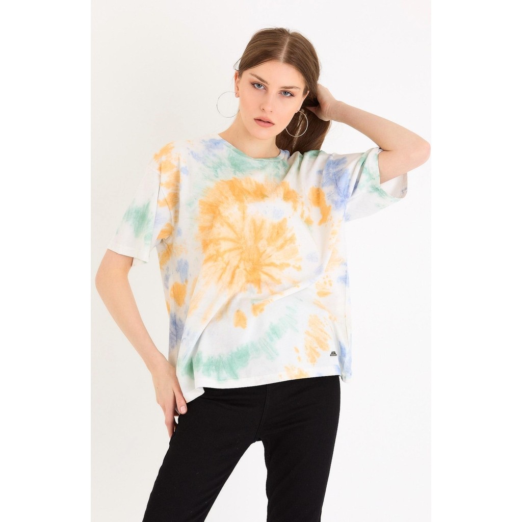 Polo State Kadın Batik Yıkamalı Oversize Yeşil Bayan T-shirt Fiyatı