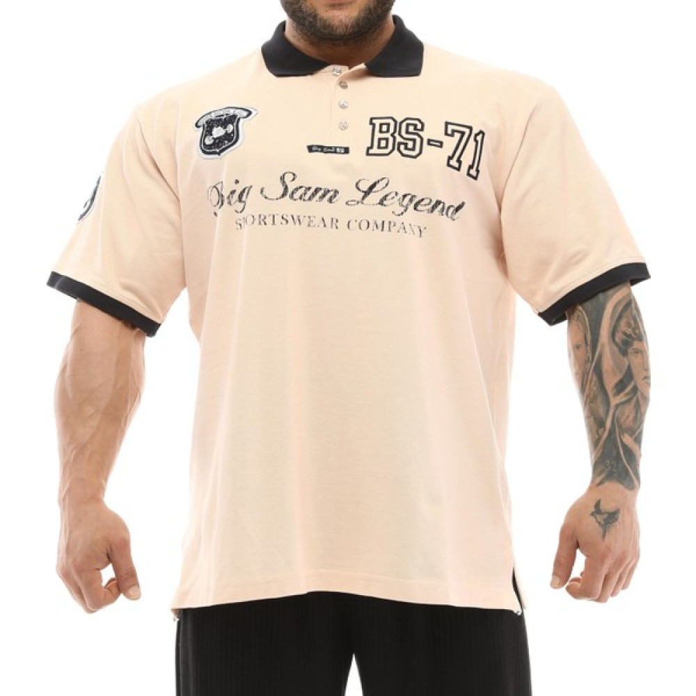 Polo Yaka Oversize Bej Tişört Big Sam 2837 Erkek T-shirt Fiyatı