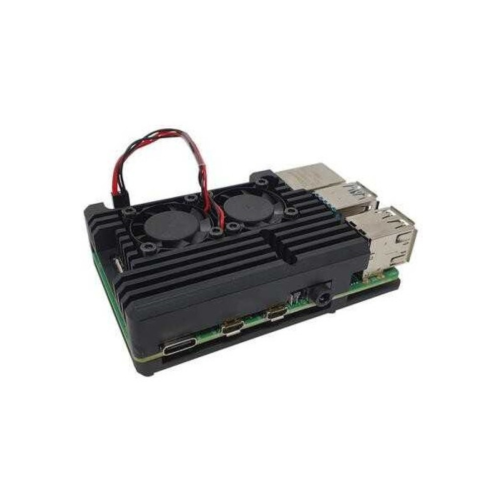 Pololu Raspberry Pi 4 Alüminyum Çift Fanlı Muhafaza Kutusu - Siyah Oyun & Hobi Fiyatı