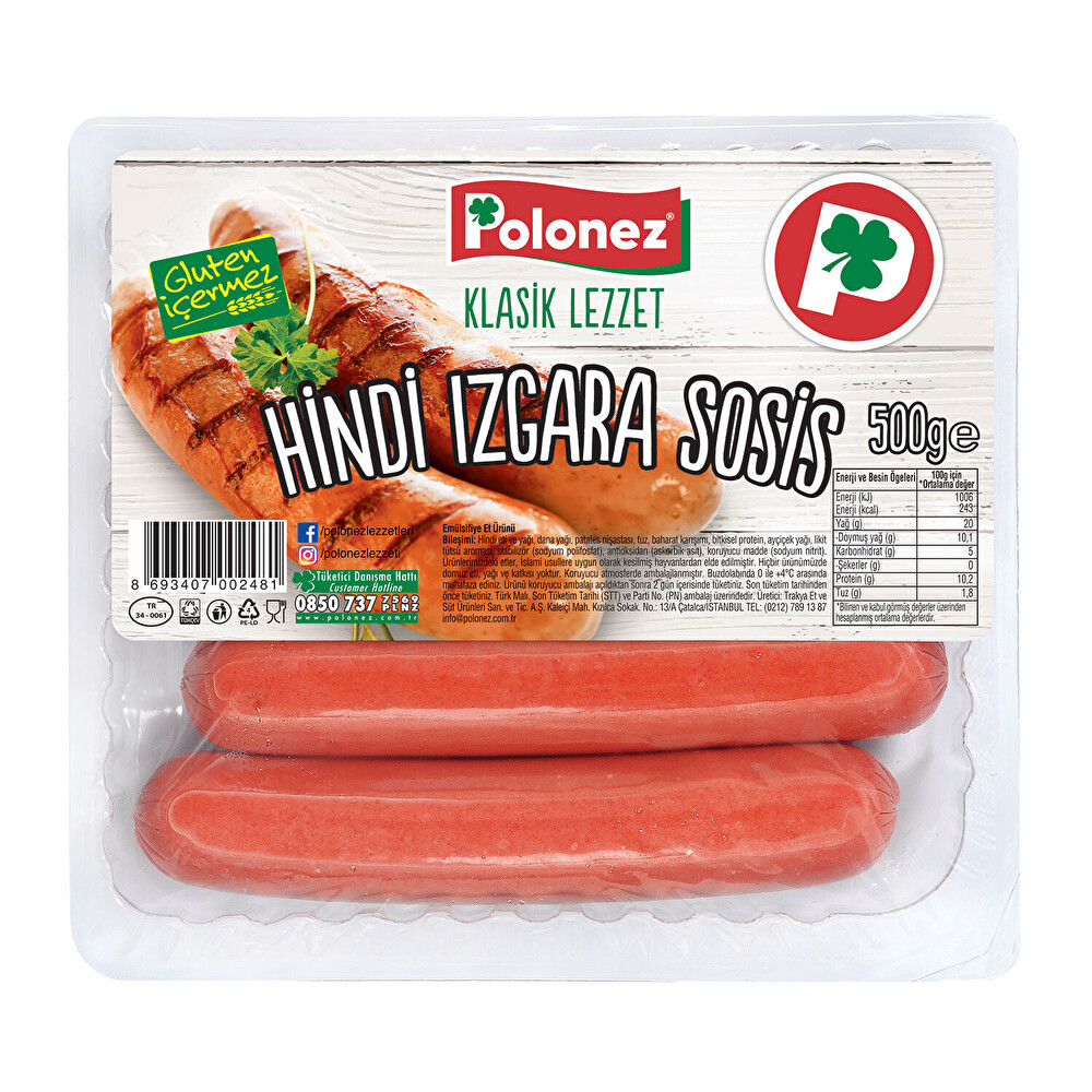 Polonez Hindi Şişlik Sosis 500 Gr Şarküteri Fiyatı