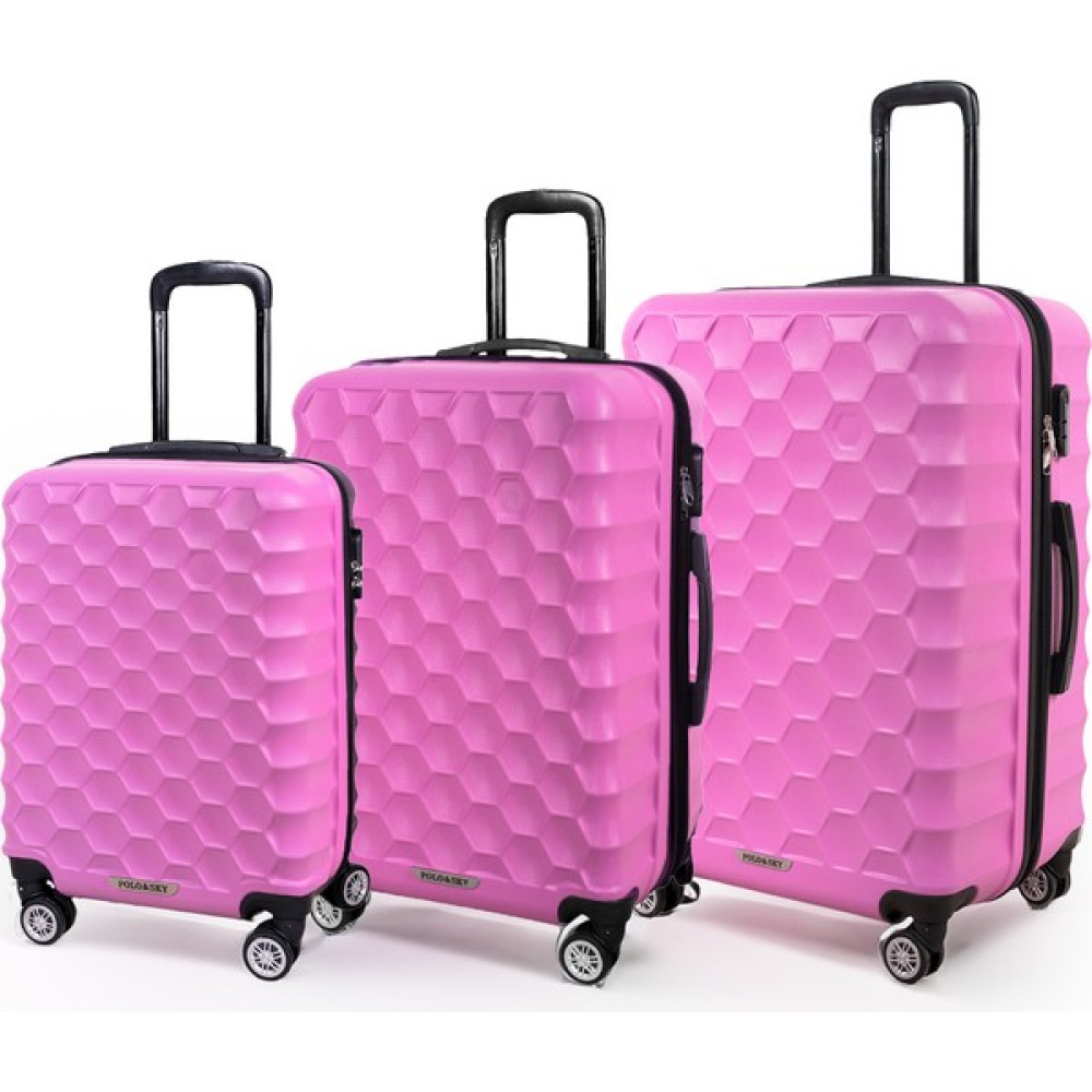 Polo&sky Petek Model Pembe Renk 3'lü Valiz Bavul Seti Çanta (Outdoor) Fiyatı