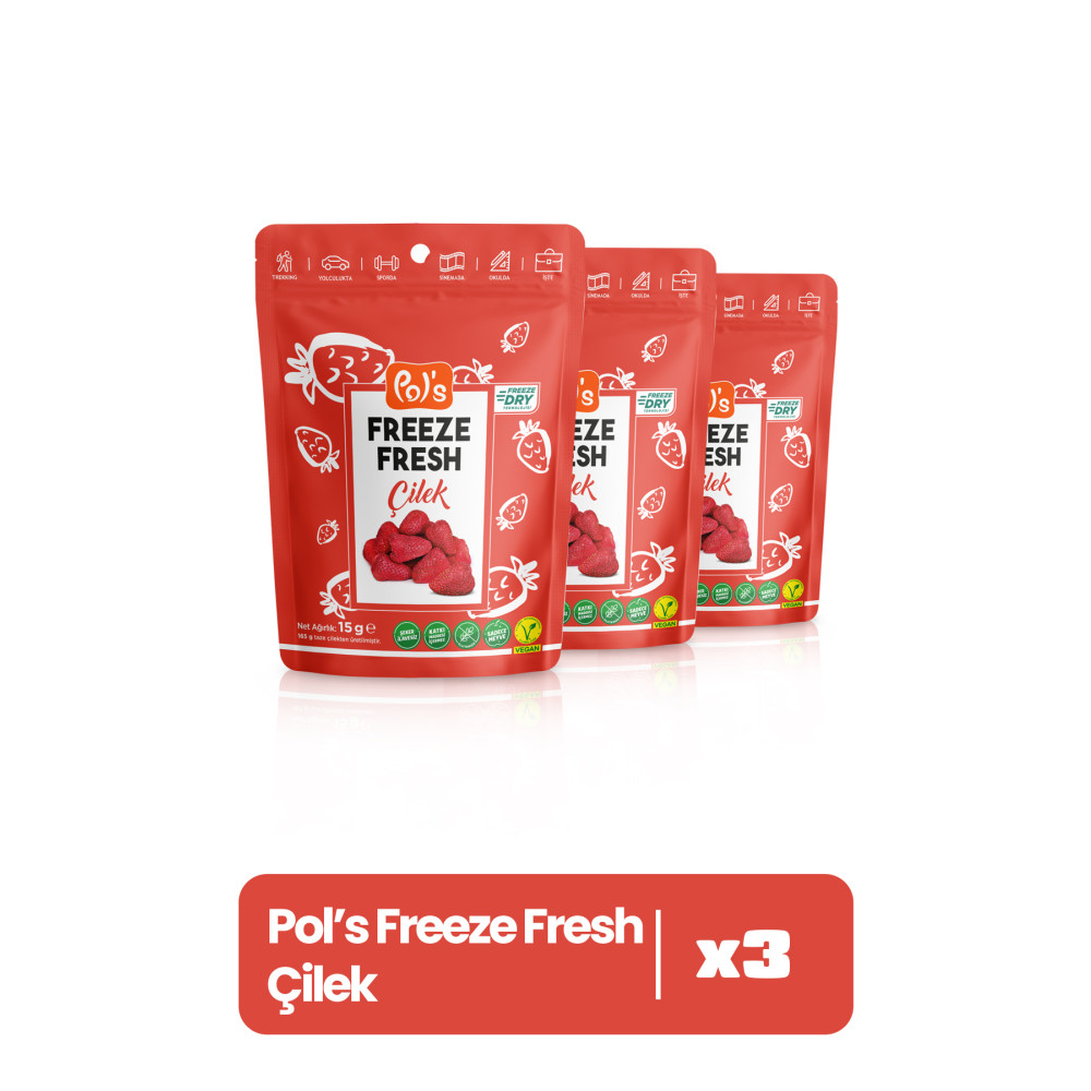 Pols 3lü Freeze Fresh Çilek Kuruyemiş Fiyatı