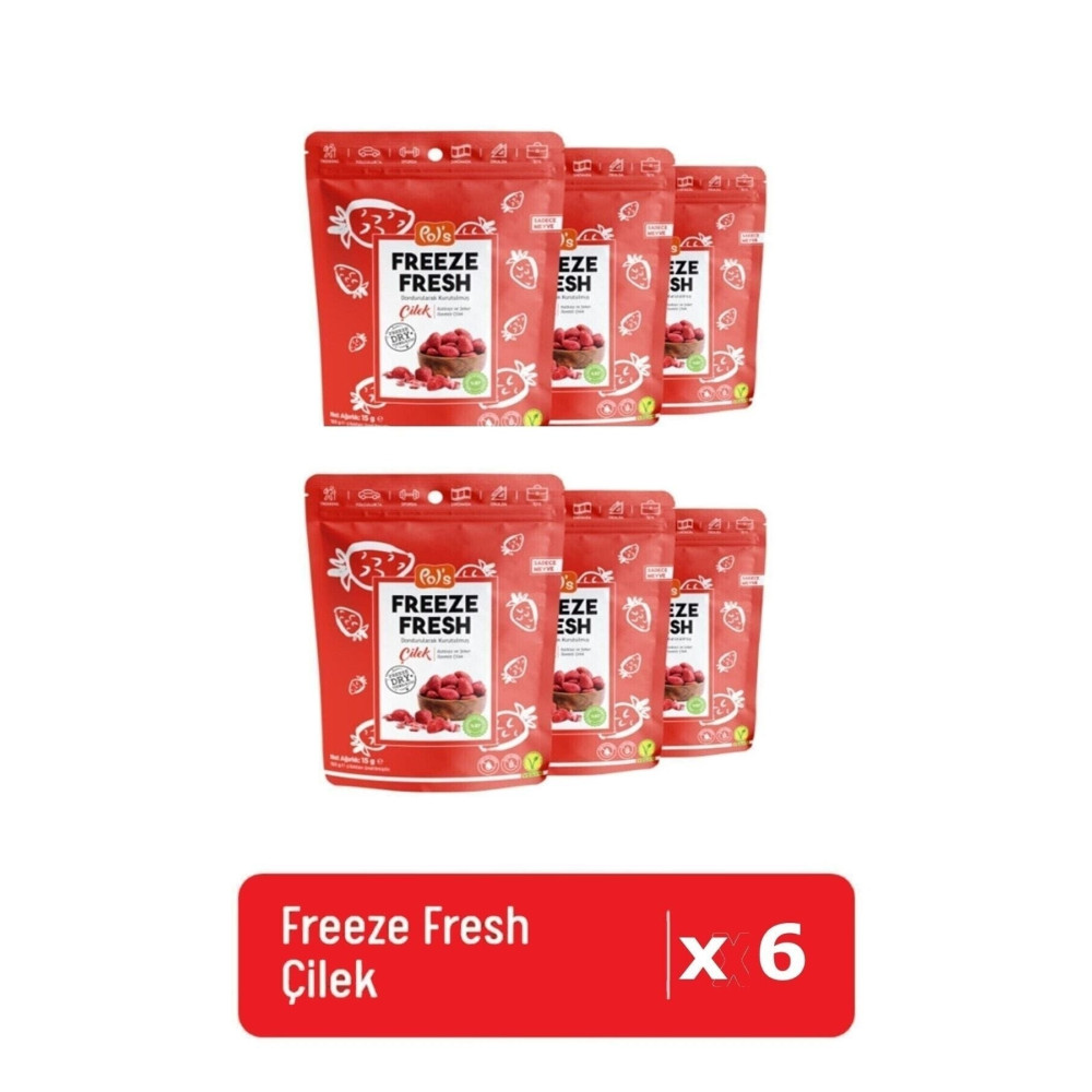 Pols 6lı Freeze Fresh Dondurularak Kurutulmuş Çilek Atıştırmalık Fiyatı