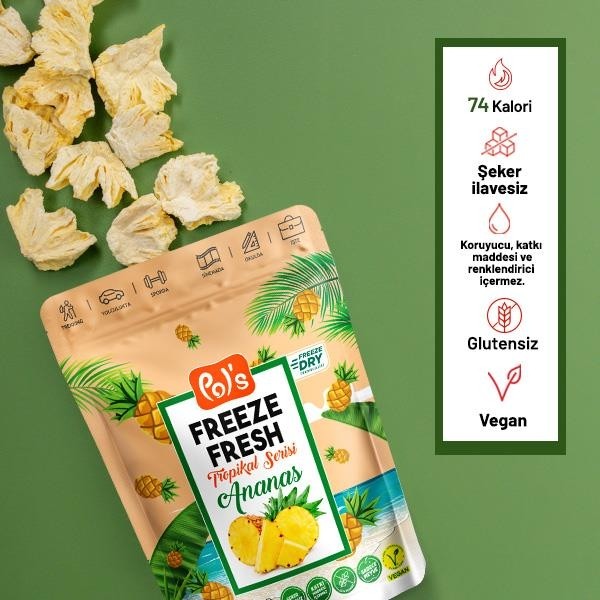Pol's Freeze Fresh Dondurularak Kurutulmuş Ananas 20 gr Kuru Meyve Fiyatı