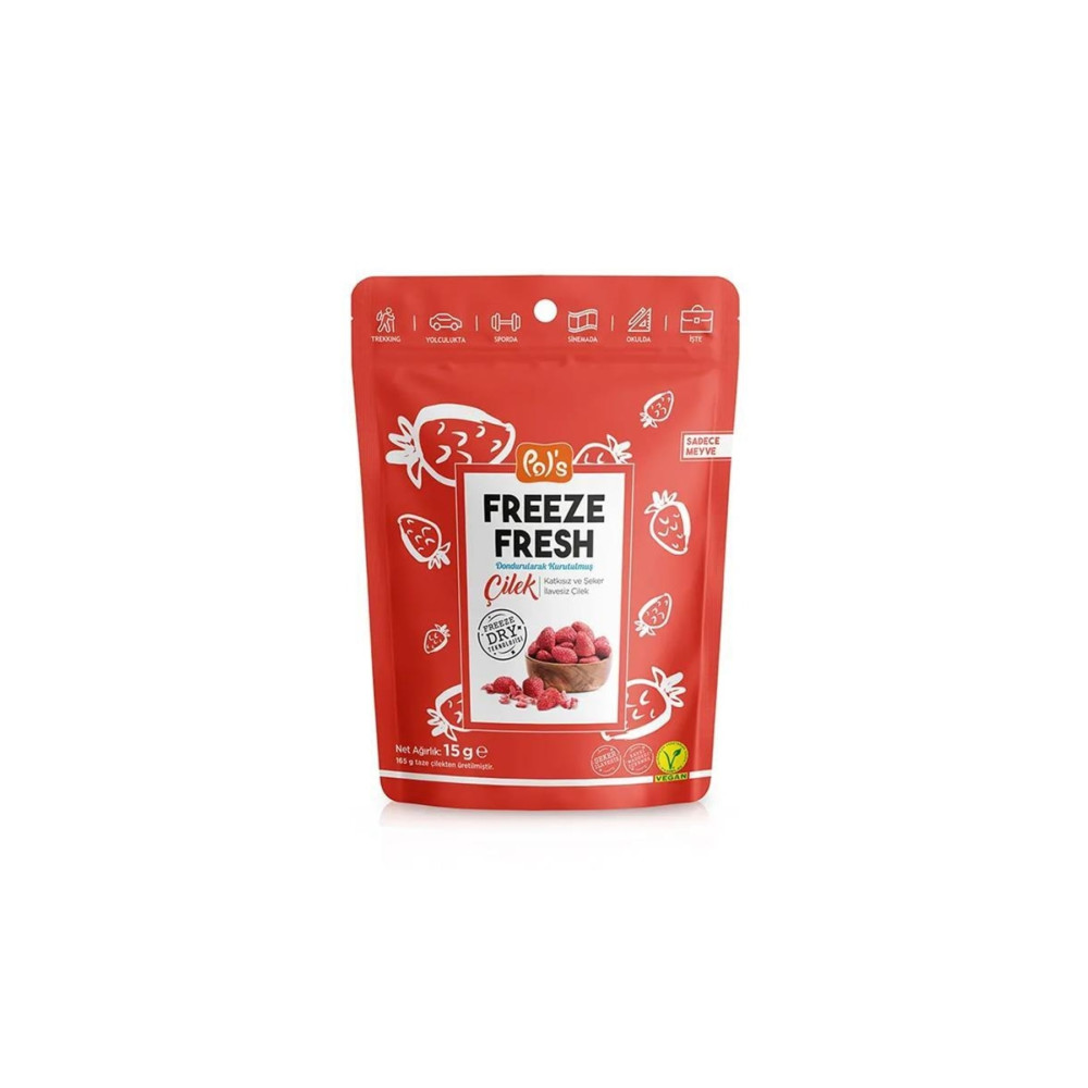 Pols Freeze Fresh Dondurularak Kurutulmuş Çilek 15 gr Kuruyemiş Fiyatı