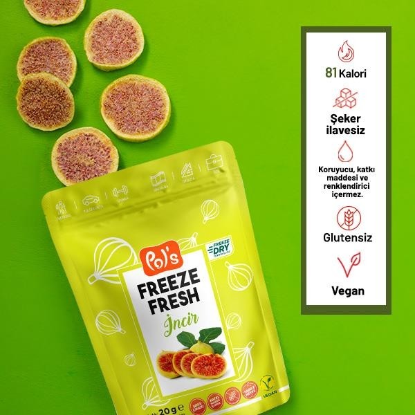 Pol's Freeze Fresh Dondurularak Kurutulmuş İncir 20 gr Katkısız Doğal Atıştırmalık Vegan Kuru Meyve Fiyatı