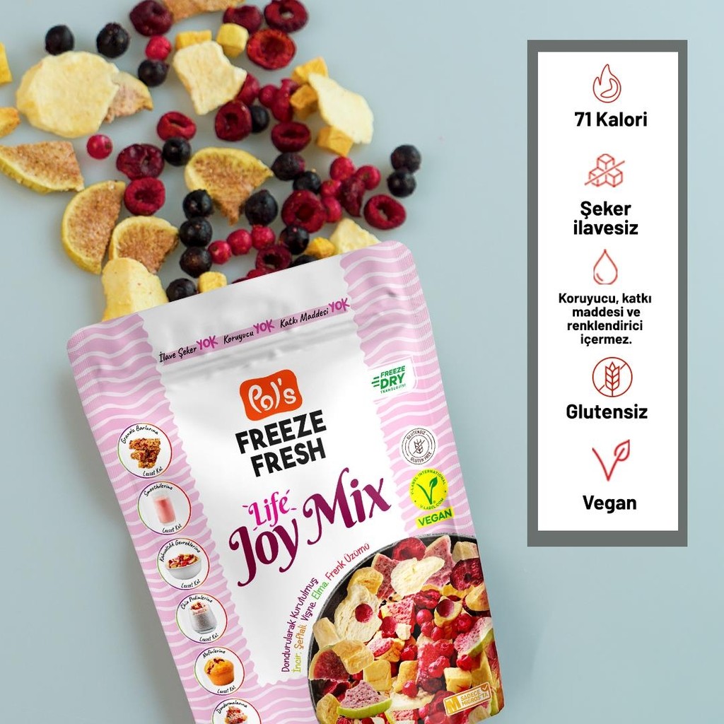 Pol's Freeze Fresh Dondurularak Kurutulmuş Joy Mix 20 gr Kuru Meyve Fiyatı