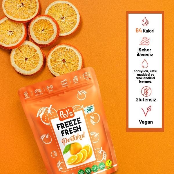 Pol’s Freeze Fresh Dondurularak Kurutulmuş Portakal 20 gr Kuru Meyve Fiyatı