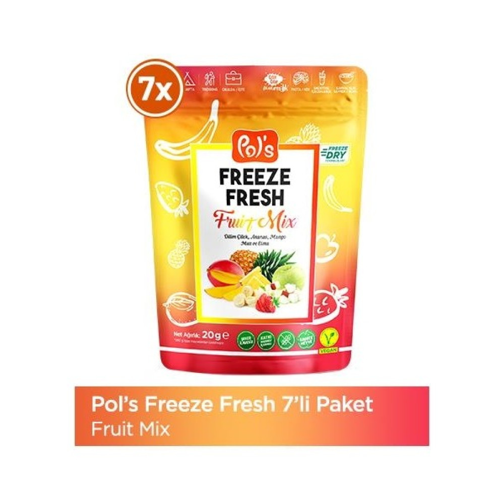 Pol's Freeze Fresh Fruit Mix 20 g x 7 Adet - 140 gr Diğer Fiyatı
