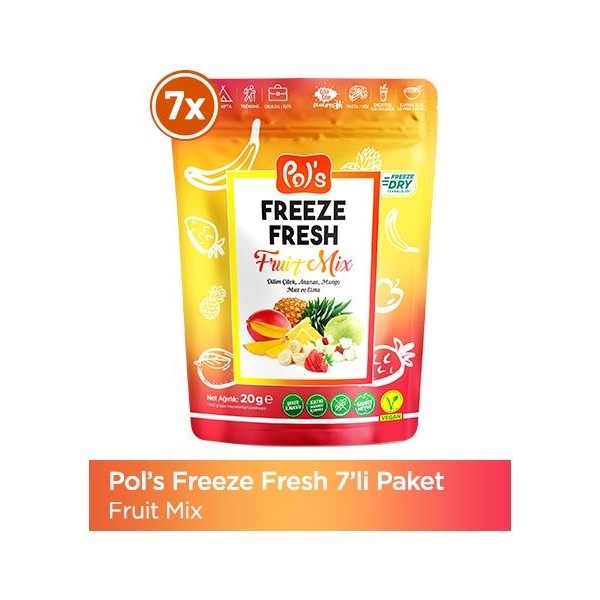Pol's Freeze Fresh Fruit Mix 20 g x 7 Adet - 140 gr Kuru Meyve Fiyatı