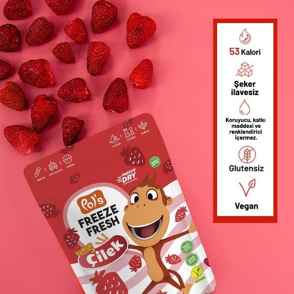 Pol's Kukuli Pol’s Freeze Fresh Dondurularak Kurutulmuş Çilek 15 G - 15 gr Kuru Meyve Fiyatı