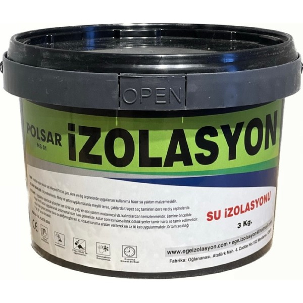 Polsar Izolasyon Nem ve Rutubet Önleyici 3 kg MS01 Su Yalıtım Boyası - Beyaz Dış Cephe Yalıtım Malzemeleri Fiyatı