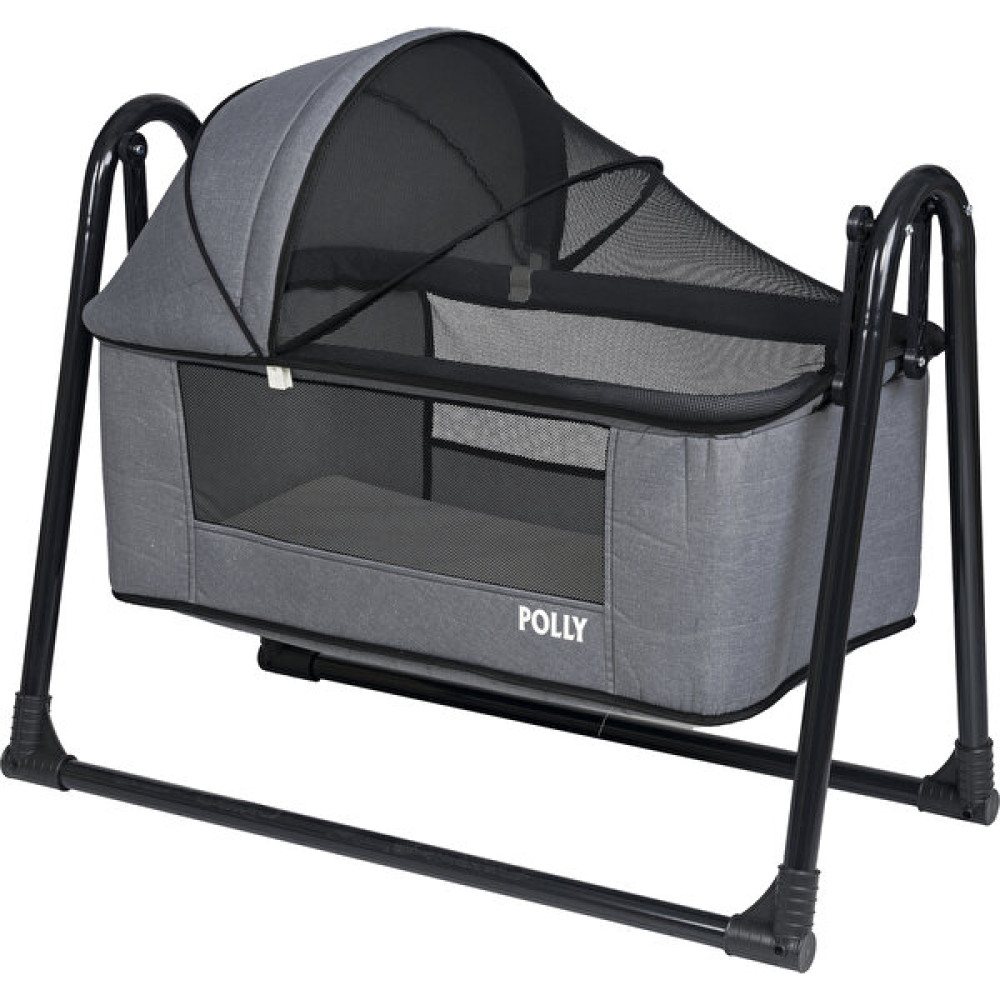 Poly Baby Polly Baby Keten Fileli Silinebilir Portatif Sallanır Anne Yanı Beşik Sepet Beşik Hamak Beşik Class Beşik - 85 x 50 cm - Füme Beşik Fiyatı