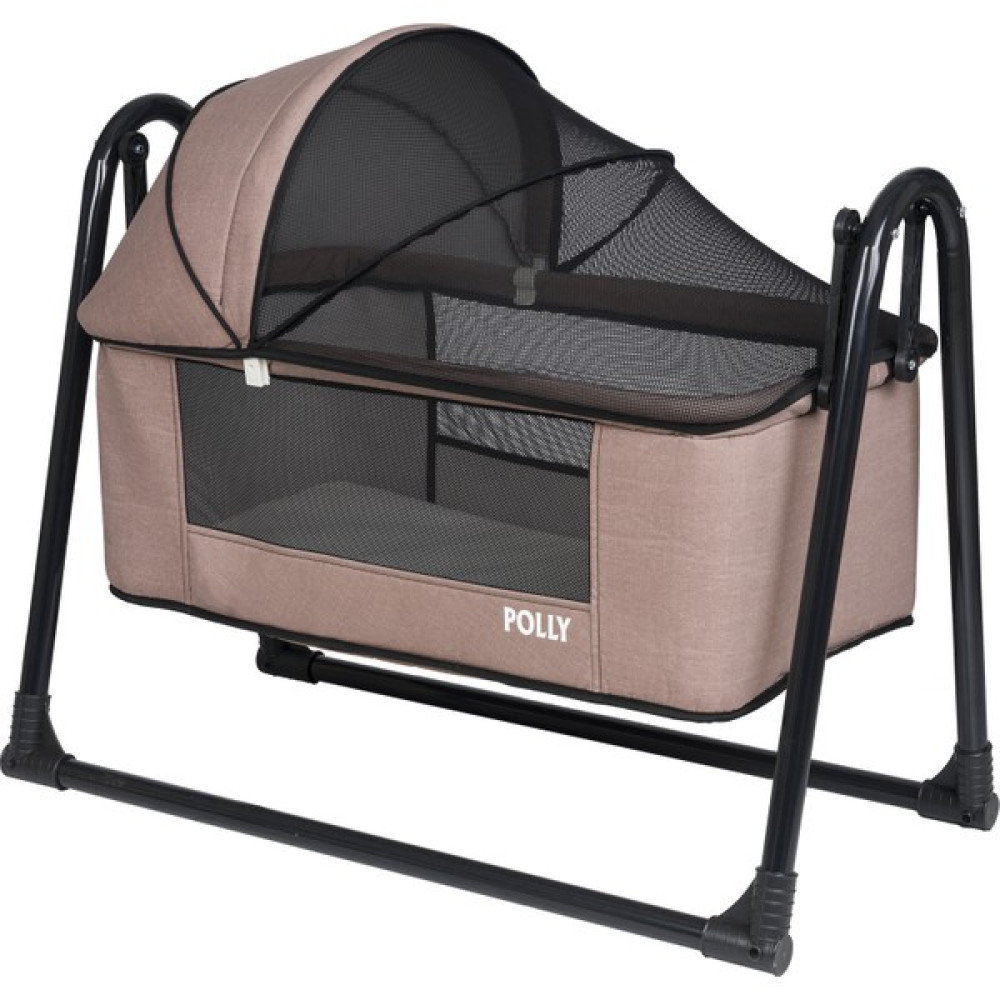 Poly Baby Polly Baby Keten Fileli Silinebilir Portatif Sallanır Anne Yanı Beşik Sepet Beşik Hamak Beşik Class Beşik - 85 x 50 cm - Kahverengi Beşik Fiyatı