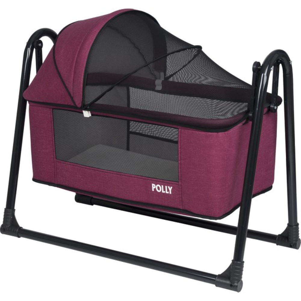 Poly Baby Polly Baby Keten Fileli Silinebilir Portatif Sallanır Anne Yanı Beşik Sepet Beşik Hamak Beşik Class Beşik - 85 x 50 cm - Mürdüm Beşik Fiyatı