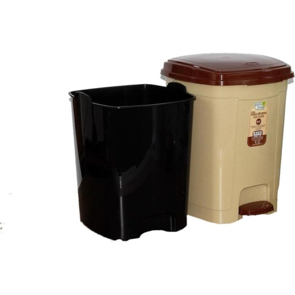 Poly Time Polytime Pedallı Basmalı 6 Litre Çöp Kutusu Kovası - Çıkarılabilir Iç Kovalı - Krem - 28 x 22 x 22 cm - 28x22x22 Cm. Çöp Kovaları Fiyatı