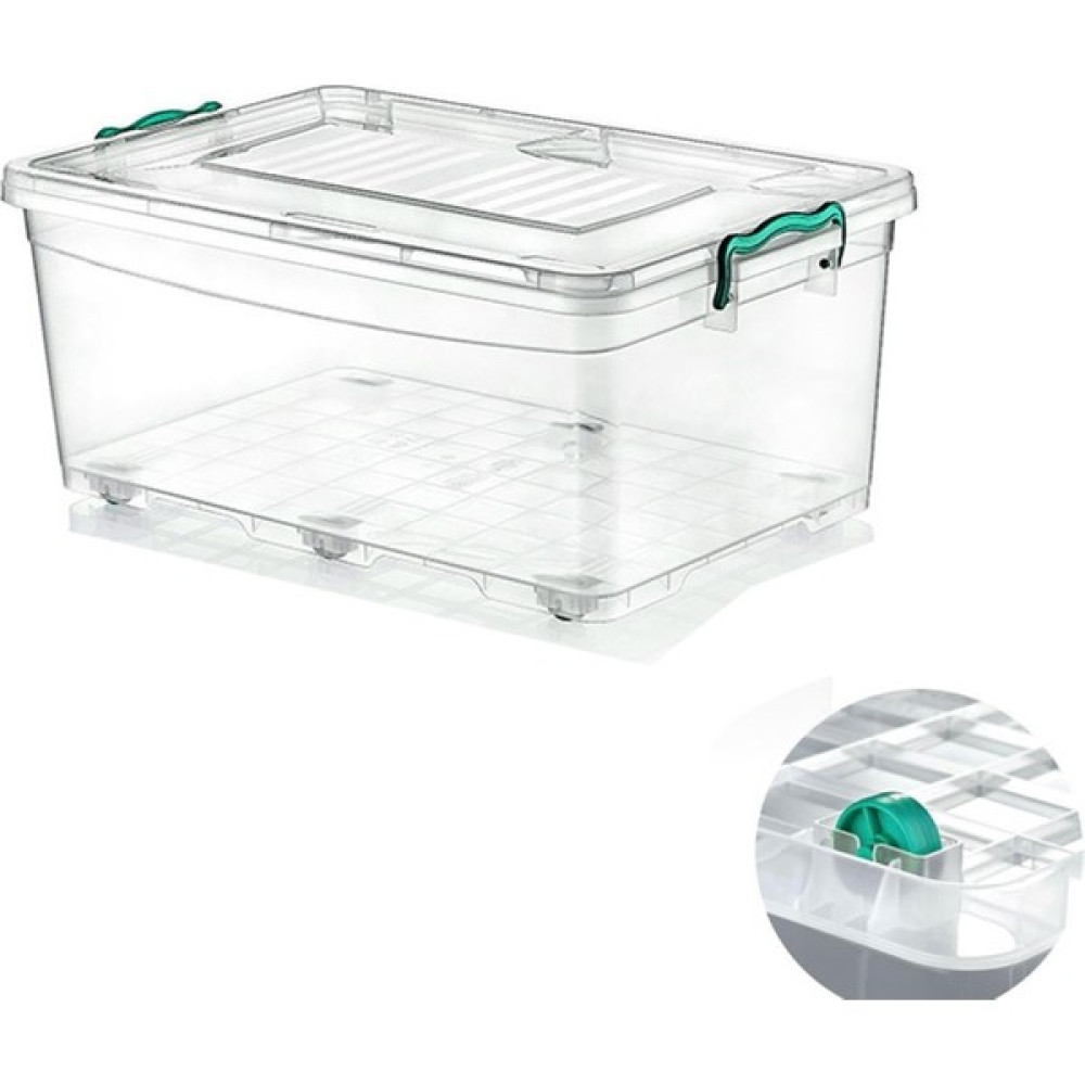Poly Time Polytime Tekerlekli Multibox Şeffaf Kilitli Saklama Düzenleme Kabı Kutusu - Dikdörtgen - 60 Litre Saklama Kapları Fiyatı