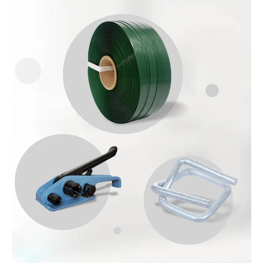 Polyester Set 16X0,70 1200 Metre Yeşil Çember- 16 mm Bukle Toka 500 Adet-1 Adet Germe Aparatı Diğer Fiyatı