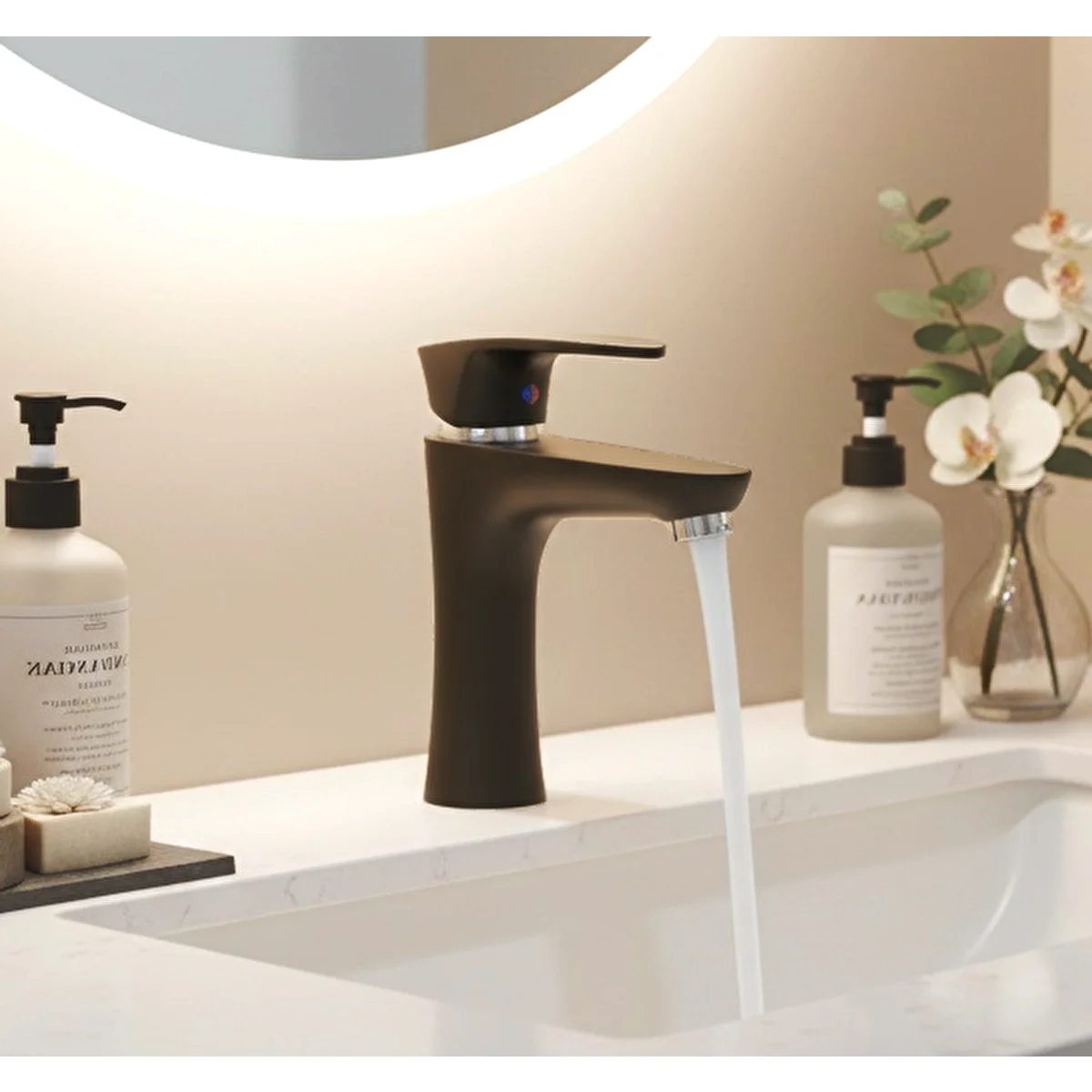 Polyfit Siyah Mix Lavabo Bataryası Yüksek 18 cm Bataryalar Fiyatı