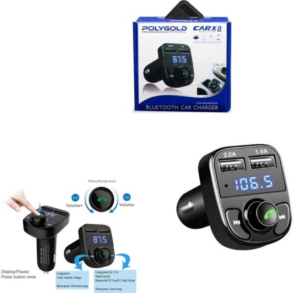 PolyGold Fm Transmıtter Modülatör Bluetooth Sd/usb Polygold Cn-43 Oto Teypleri Fiyatı