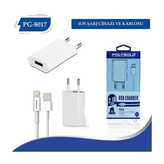 Polygold PG-8713 1.5 mt 2.1 A iPhone USB Ev Tipi Şarj Aleti Şarj Cihazları & Kitler Fiyatı