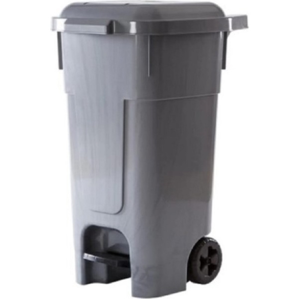 Pom Store Çöp Konteyneri 80 Litre Büyükboy Pedallı Ayak Çöp Kovası Kapaklı Tekerlekli Seyyar Çöp Arabası Gri Eşya Saklama / Düzenleme Fiyatı