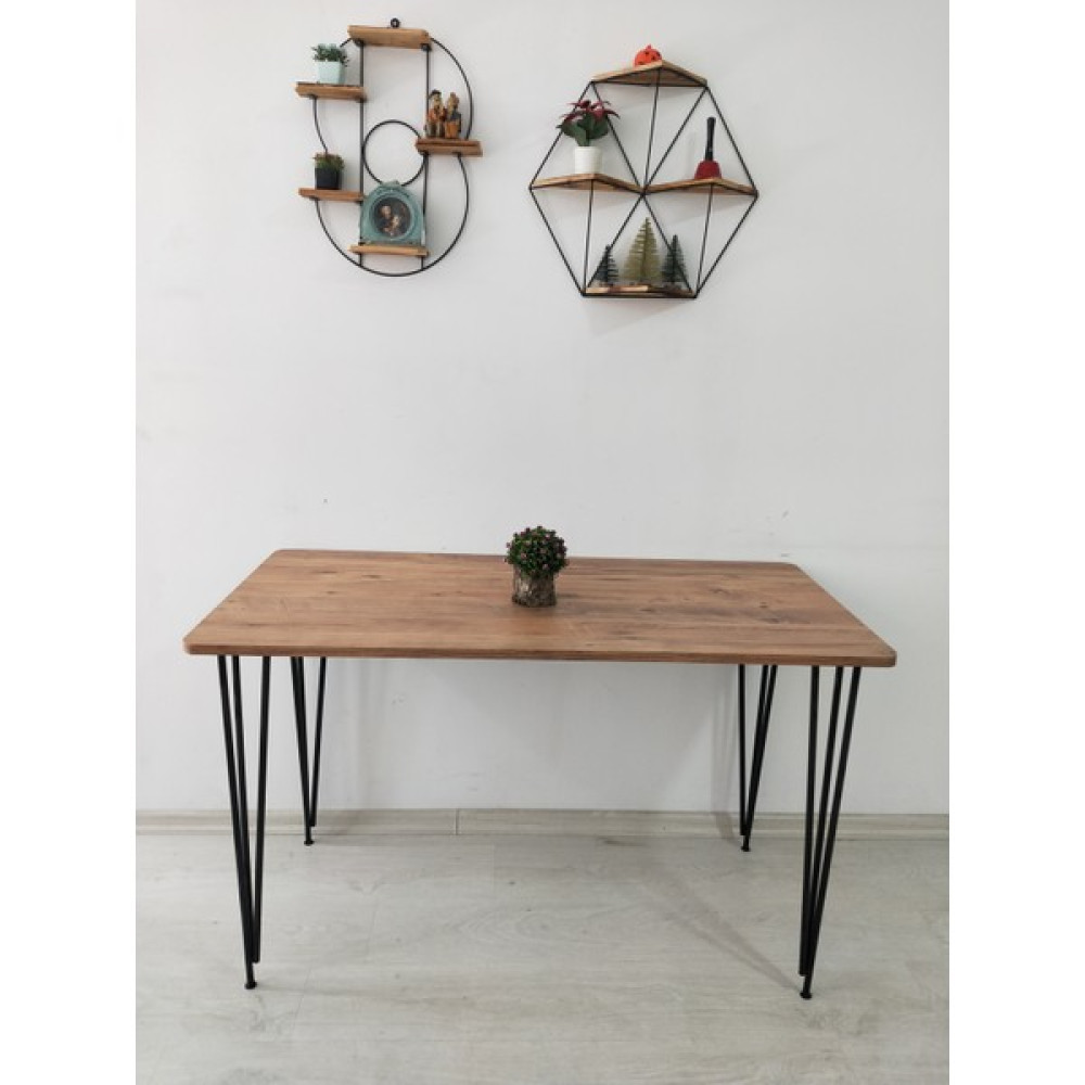 Pomashki 60×120 Metal Ayaklı Masa Mutfak Masası Çalışma Masası Bilgisayar Masası - 120 x 60 x 75 cm - Atlantik Çam Çalışma Masası Fiyatı