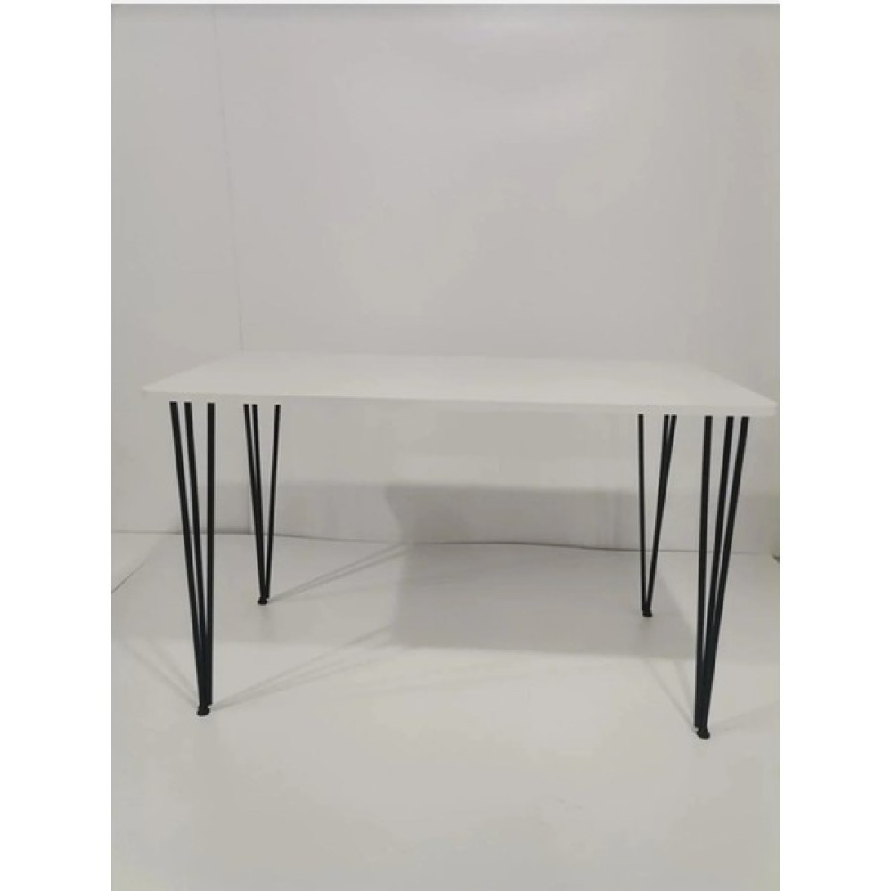 Pomashki 60X120 Mutfak Masası,yemek,salon,balkon,çalışma Masası, Metal Ayaklı Masa - Beyaz Yemek & Mutfak Masası Fiyatı