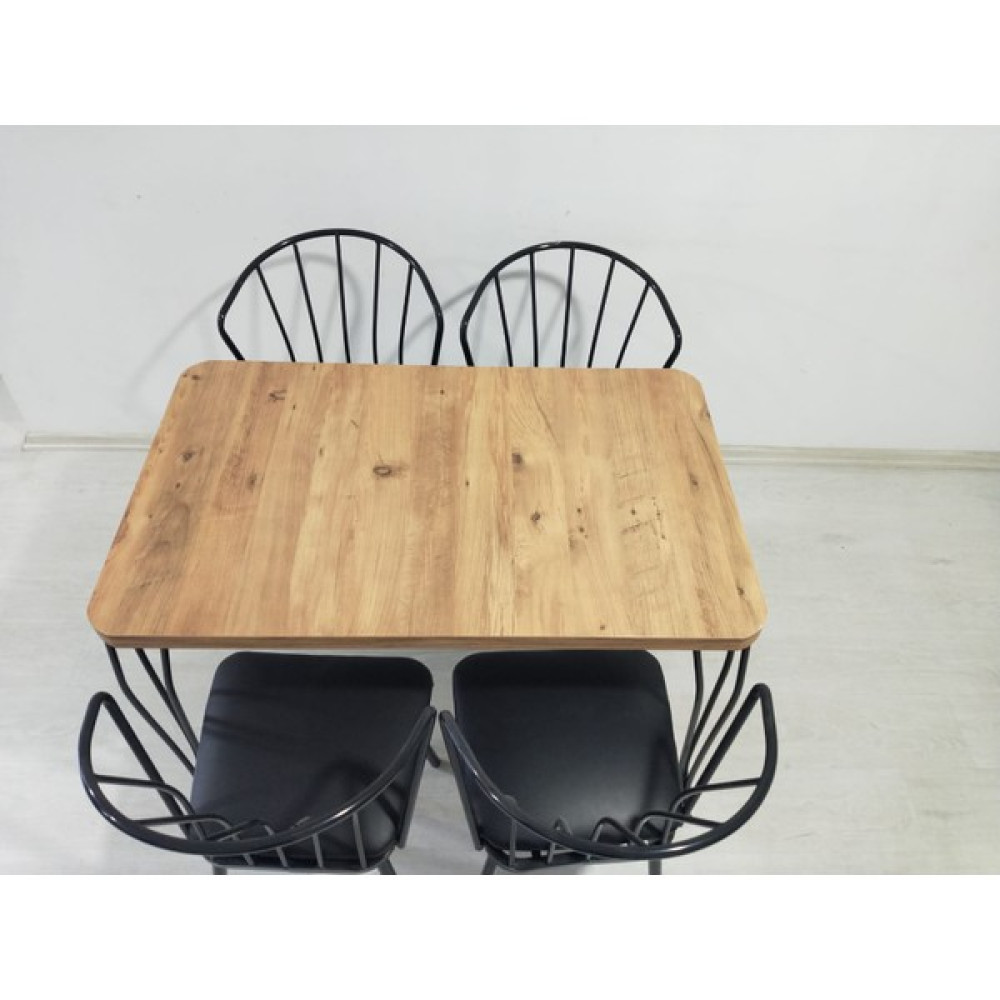 Pomashki 70X110 Çam Yemek,mutfak,salon,balkon,çalışma Masası 4 Adet Güneş Sandalye Masa - Sandalye Seti / Takımı Fiyatı