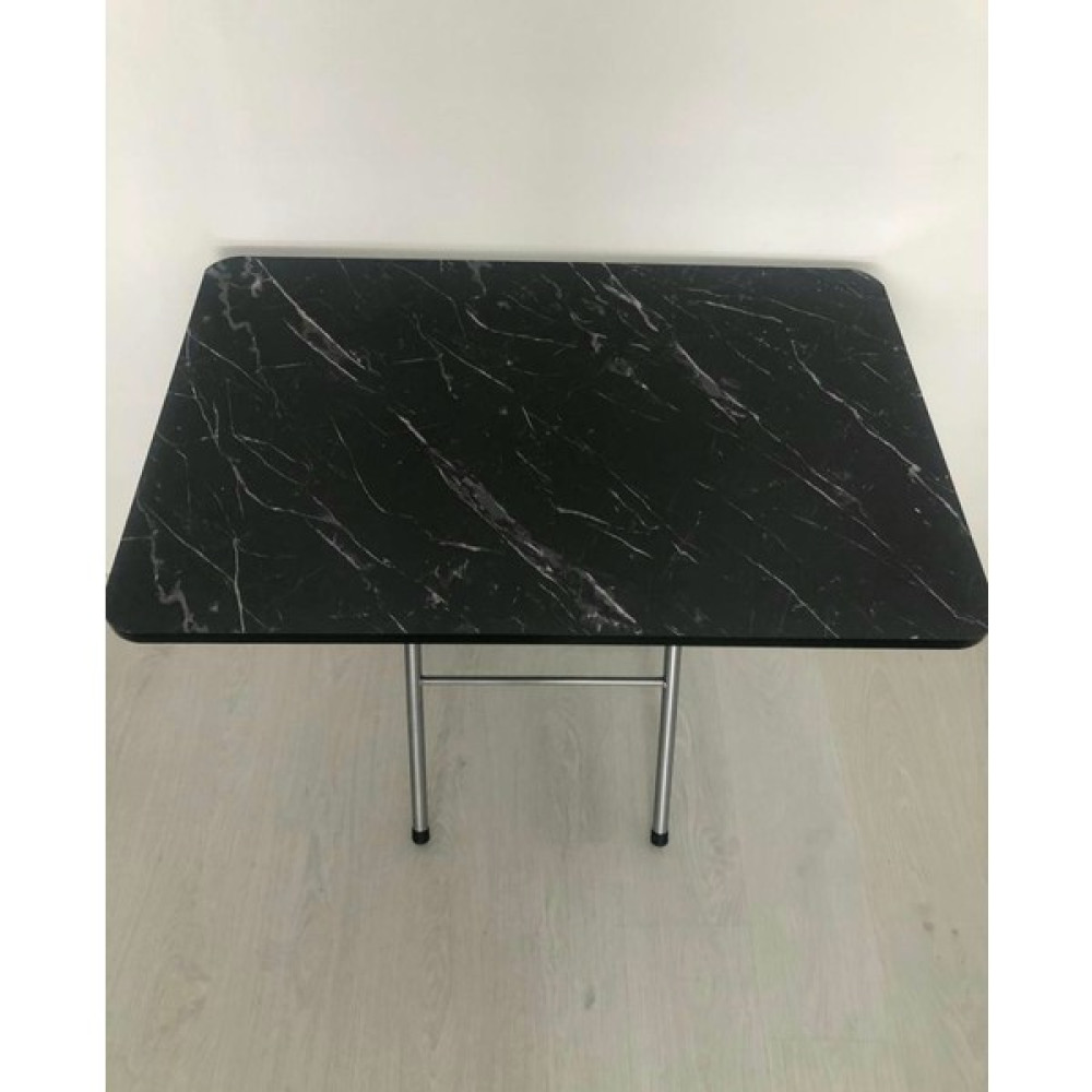 Pomashki Katlanabilir 60X90 Siyah Mermer Desenli Yemek Masası,mutfak Masası, Balkon Masası Yemek & Mutfak Masası Fiyatı