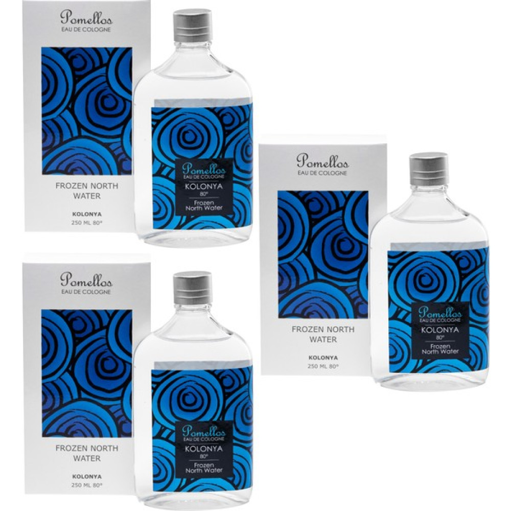 Pomellos Kolonya Frozen North Water 3 Adet (3X250 Ml, 80 Derece. Cam Şişe) Kolonya & Gülsuyu Fiyatı