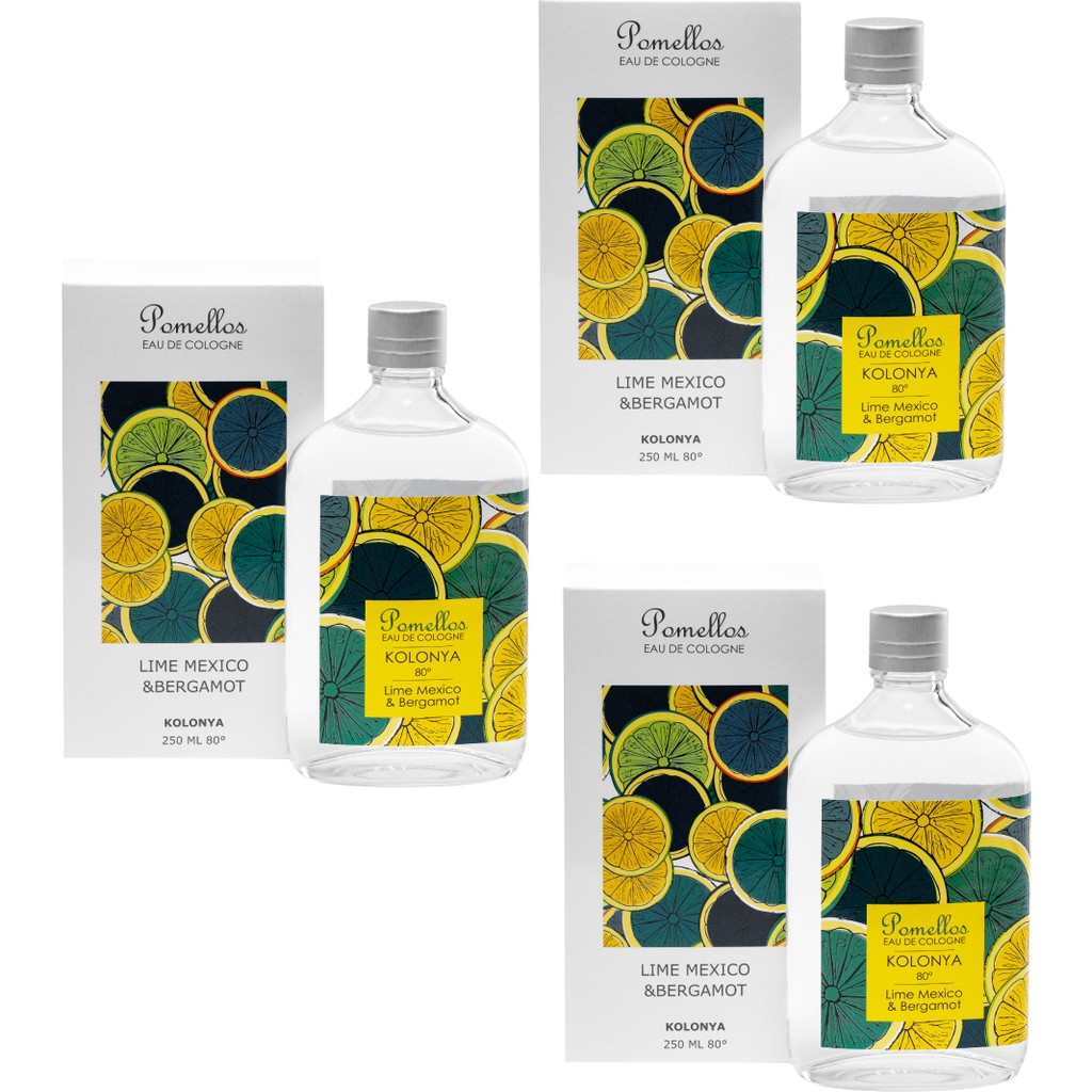 Pomellos Kolonya Lime Mexico & Bergamot 3 Adet (3X250 Ml, 80 Derece. Cam Şişe) Kolonya & Gülsuyu Fiyatı